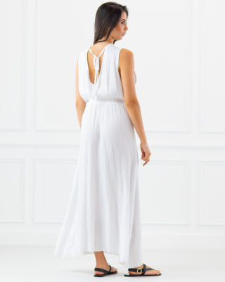 NEW | Cotton V-Neck Sleeveless Maxi Dress | White