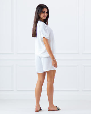 NEW | Spotlight Throw-On Top & Shorts Set | White