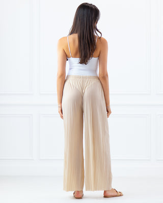 NEW | Tie Waist Pleated Trousers | Beige